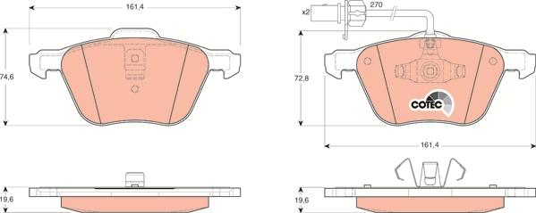 TRW GDB1460 - Тормозные колодки, дисковые, комплект autosila-amz.com