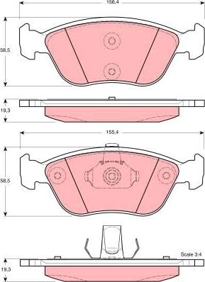 TRW GDB1406 - Тормозные колодки, дисковые, комплект autosila-amz.com