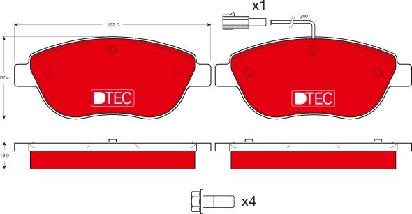 TRW GDB1483DTE - Тормозные колодки, дисковые, комплект autosila-amz.com