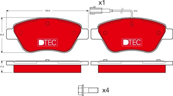 TRW GDB1482DTE - Тормозные колодки, дисковые, комплект autosila-amz.com