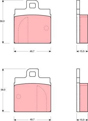 TRW GDB143 - Тормозные колодки, дисковые, комплект autosila-amz.com