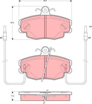 TRW GDB1428 - Тормозные колодки, дисковые, комплект autosila-amz.com