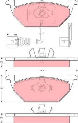 TRW GDB1422 - Тормозные колодки, дисковые, комплект autosila-amz.com