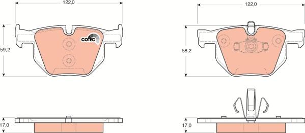 TRW GDB1560 - Тормозные колодки, дисковые, комплект autosila-amz.com