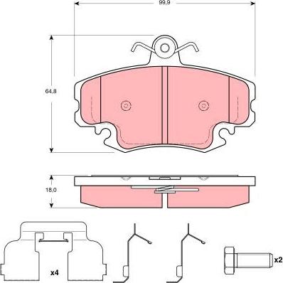 TRW GDB1635 - Тормозные колодки, дисковые, комплект autosila-amz.com