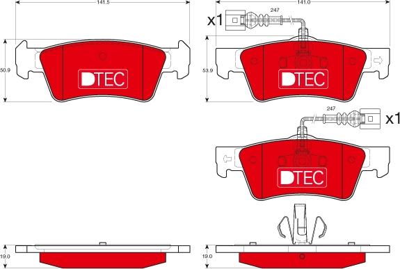 TRW GDB1672DTE - Колодки торм диск к-т DTEC задн autosila-amz.com