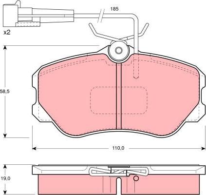 TRW GDB1095 - Тормозные колодки, дисковые, комплект autosila-amz.com