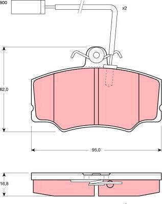 TRW GDB1045 - Тормозные колодки, дисковые, комплект autosila-amz.com