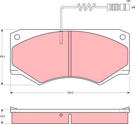 TRW GDB1067 - Тормозные колодки, дисковые, комплект autosila-amz.com