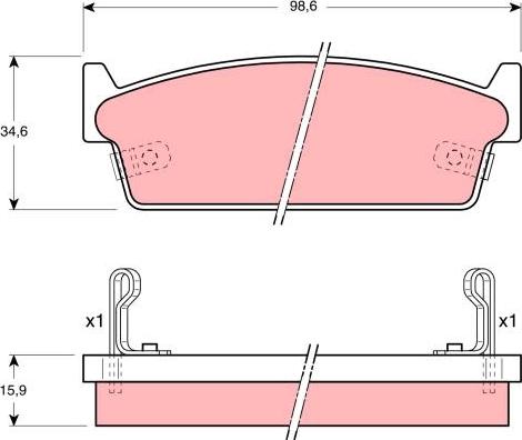 TRW GDB1002 - Тормозные колодки, дисковые, комплект autosila-amz.com