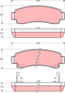 TRW GDB1014 - Тормозные колодки, дисковые, комплект autosila-amz.com