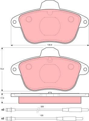 TRW GDB1085 - Тормозные колодки, дисковые, комплект autosila-amz.com