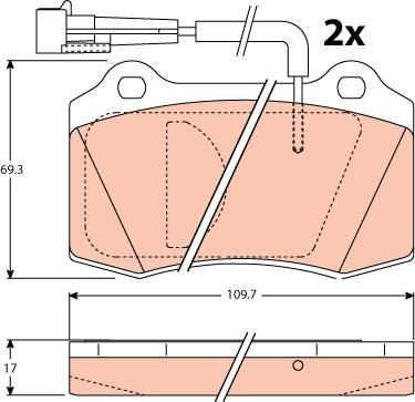 TRW GDB1191 - Тормозные колодки, дисковые, комплект autosila-amz.com