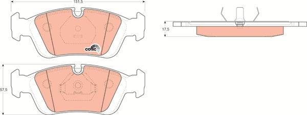 TRW GDB1100 - Тормозные колодки, дисковые, комплект autosila-amz.com