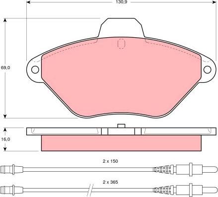 TRW GDB1102 - Тормозные колодки, дисковые, комплект autosila-amz.com