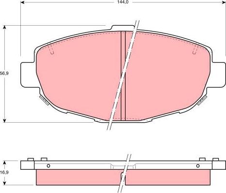 TRW GDB1184 - Тормозные колодки, дисковые, комплект autosila-amz.com