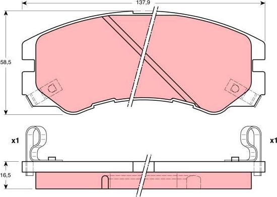 TRW GDB1186AT - Тормозные колодки, дисковые, комплект autosila-amz.com