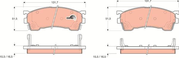 TRW GDB1139DT - Тормозные колодки, дисковые, комплект autosila-amz.com