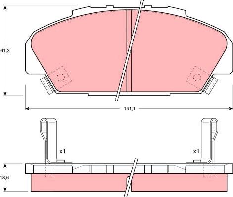 TRW GDB1137 - Тормозные колодки, дисковые, комплект autosila-amz.com