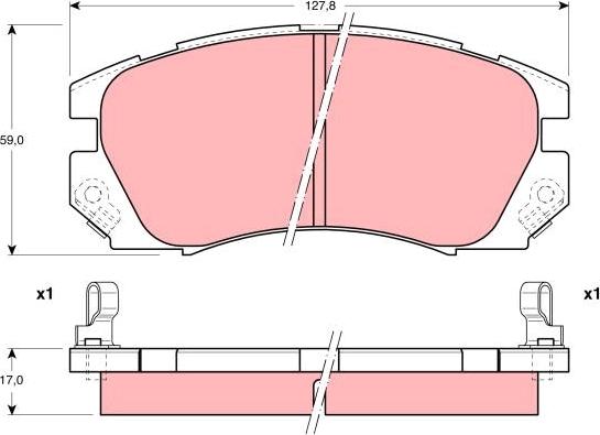 TRW GDB1179 - Тормозные колодки, дисковые, комплект autosila-amz.com