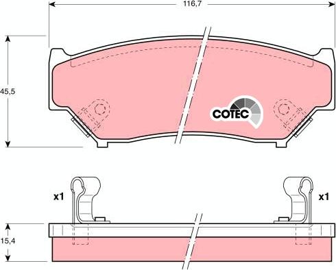 TRW GDB1174 - Тормозные колодки, дисковые, комплект autosila-amz.com