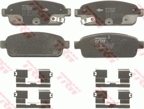 TRW GDB1844 - Колодки тормозные дисковые задние Opel Astra 1.4/1.6/1.3D 09> autosila-amz.com