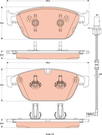 TRW GDB1884 - Тормозные колодки, дисковые, комплект autosila-amz.com