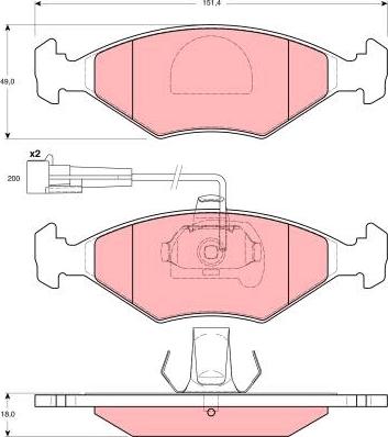 TRW GDB1393 - Тормозные колодки, дисковые, комплект autosila-amz.com