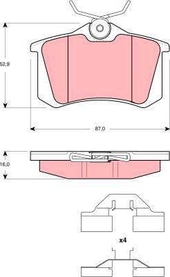 TRW GDB1360 - Тормозные колодки, дисковые, комплект autosila-amz.com