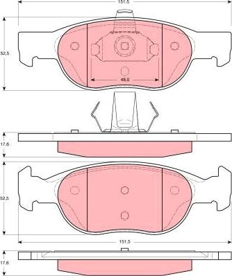 TRW GDB1382 - Тормозные колодки, дисковые, комплект autosila-amz.com