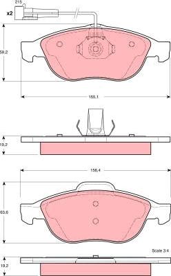 TRW GDB1337 - Тормозные колодки, дисковые, комплект autosila-amz.com