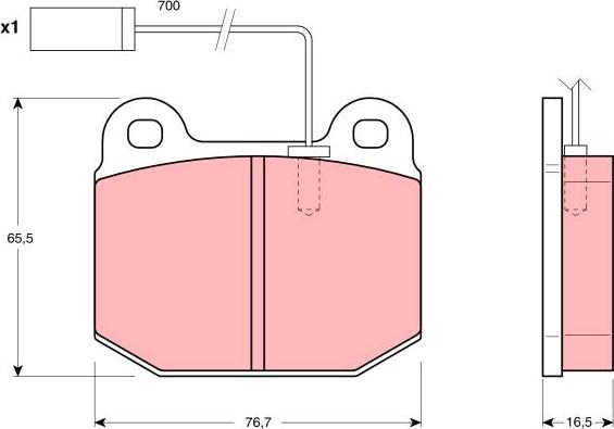 TRW GDB1253 - Тормозные колодки, дисковые, комплект autosila-amz.com