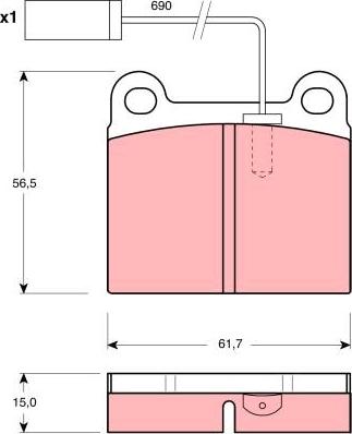 TRW GDB1252 - Тормозные колодки, дисковые, комплект autosila-amz.com