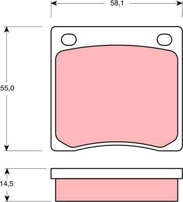 TRW GDB126 - Тормозные колодки, дисковые, комплект autosila-amz.com