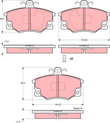 TRW GDB1223 - Тормозные колодки, дисковые, комплект autosila-amz.com