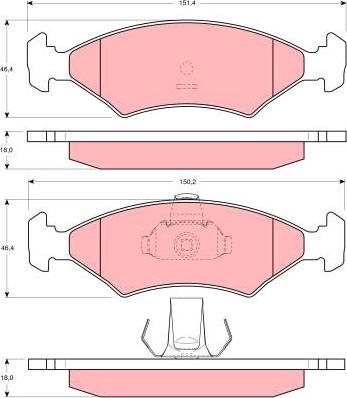 TRW GDB1222 - Тормозные колодки, дисковые, комплект autosila-amz.com