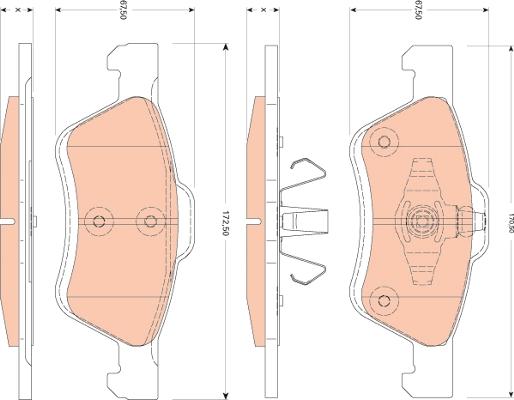 TRW GDB1752 - Тормозные колодки, дисковые, комплект autosila-amz.com