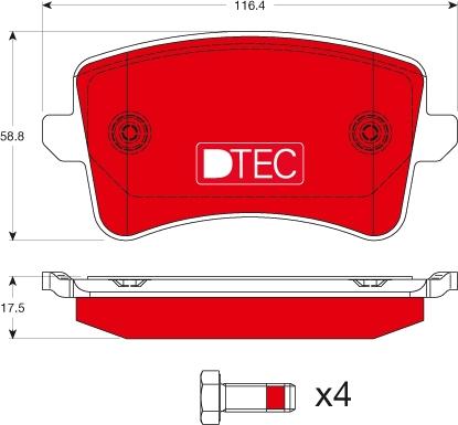 TRW GDB1765DTE - Тормозные колодки, дисковые, комплект autosila-amz.com