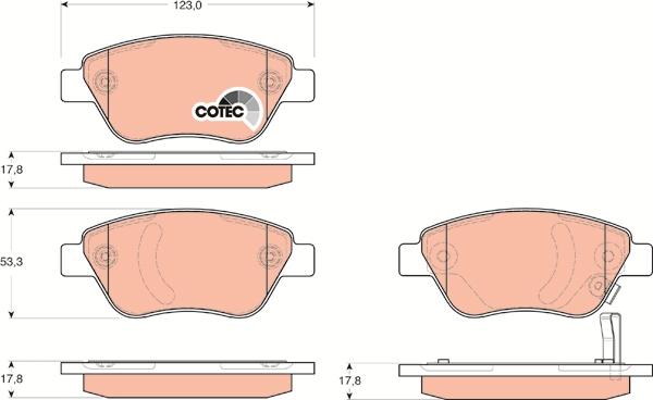 TRW GDB1700 - Тормозные колодки, дисковые, комплект autosila-amz.com