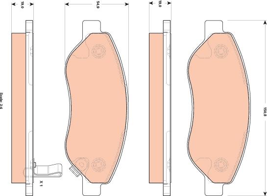 TRW GDB1713 - Тормозные колодки, дисковые, комплект autosila-amz.com