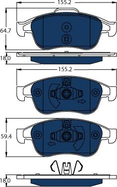 TRW GDB1789BTE - Тормозные колодки, дисковые, комплект autosila-amz.com