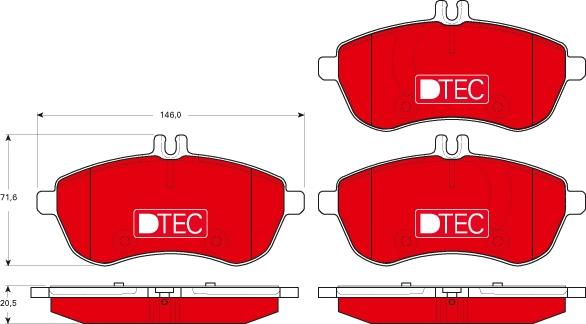 TRW GDB1736DTE - GDB1736DTE колодки дисковые передние!\ MB W204 1.8-2.3 07> autosila-amz.com