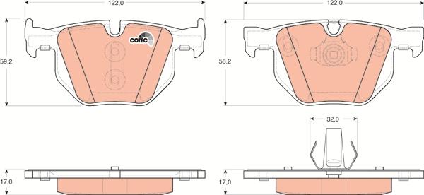 TRW GDB1730 - Тормозные колодки, дисковые, комплект autosila-amz.com