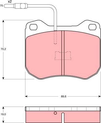 TRW GDB173 - Тормозные колодки, дисковые, комплект autosila-amz.com