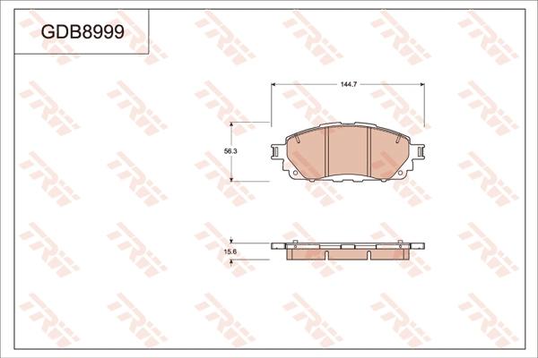 TRW GDB8999AT - Тормозные колодки, дисковые, комплект autosila-amz.com