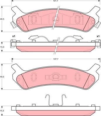 TRW GDB896 - Тормозные колодки, дисковые, комплект autosila-amz.com