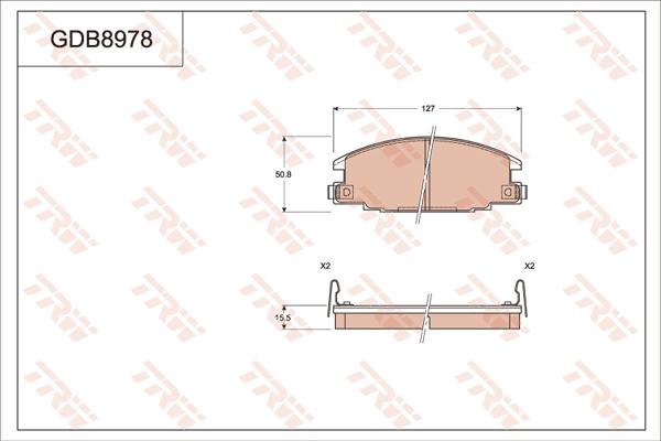 TRW GDB8978 - Тормозные колодки, дисковые, комплект autosila-amz.com