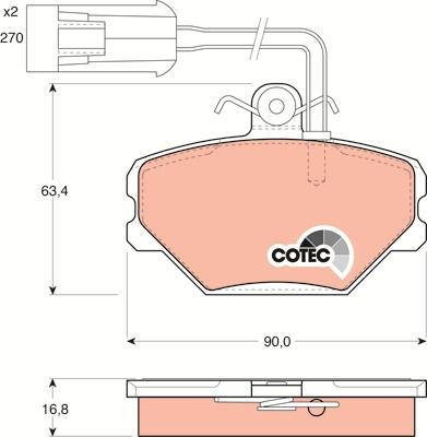 TRW GDB852 - Тормозные колодки, дисковые, комплект autosila-amz.com