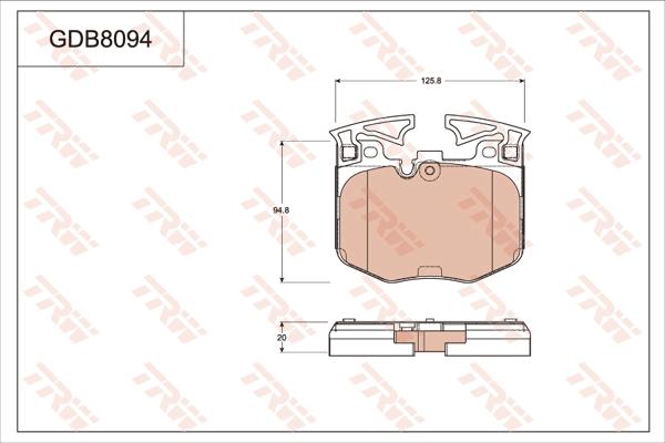 TRW GDB8094 - Тормозные колодки, дисковые, комплект autosila-amz.com