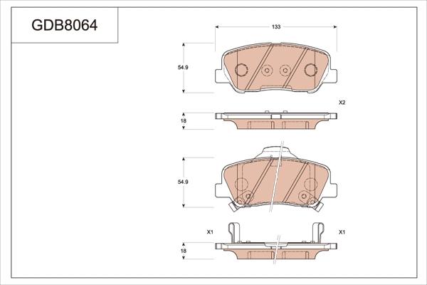 TRW GDB8064 - Тормозные колодки, дисковые, комплект autosila-amz.com